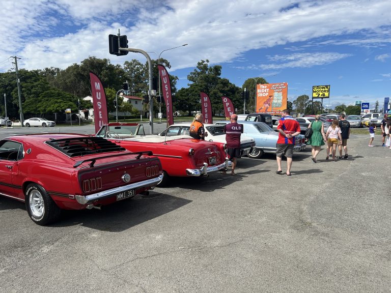 Car club meet in the Muscle Car Museum car park